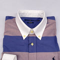 Navy and Mauve Striped Long Sleeve Shirt