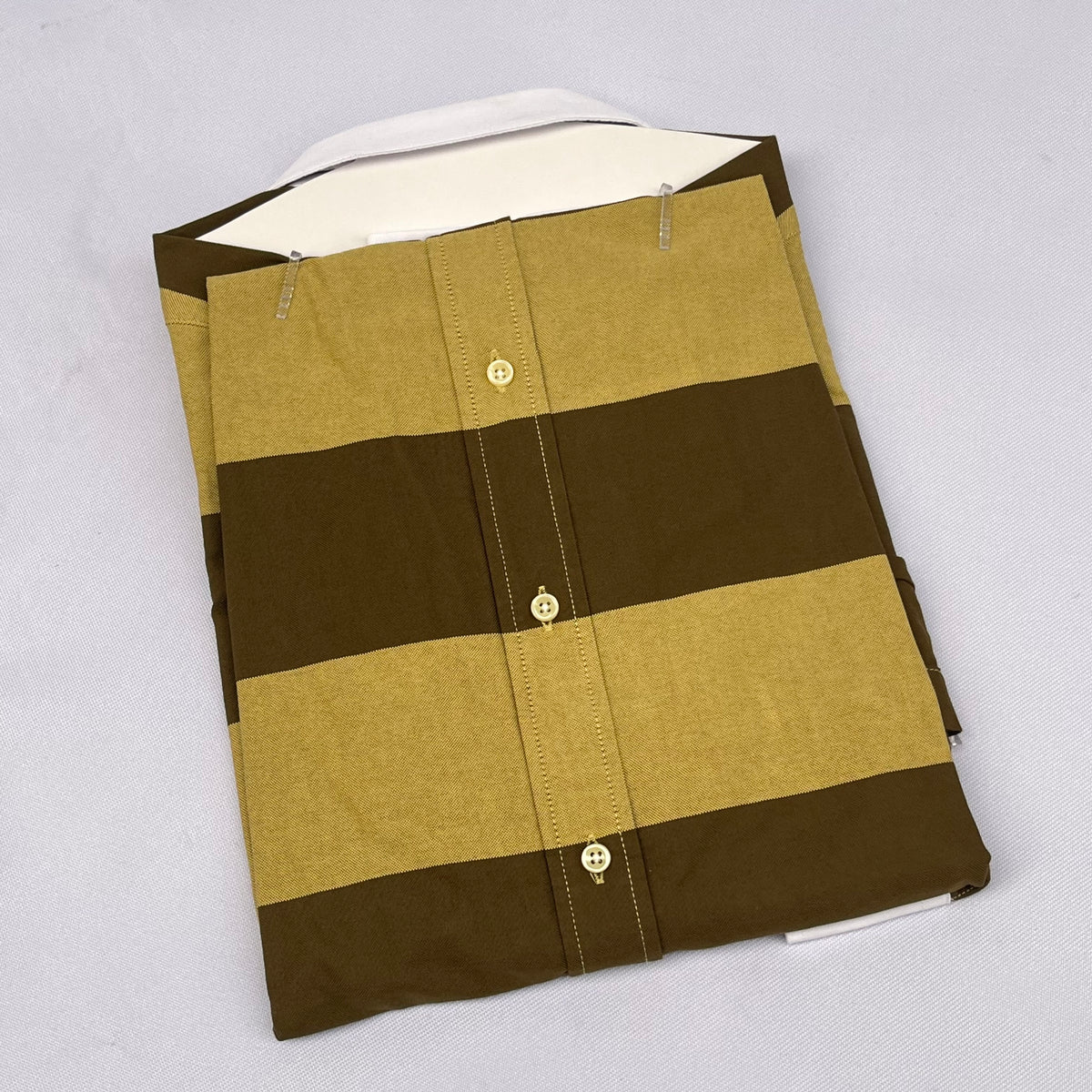Olive and Mustard Striped Long Sleeve Shirt