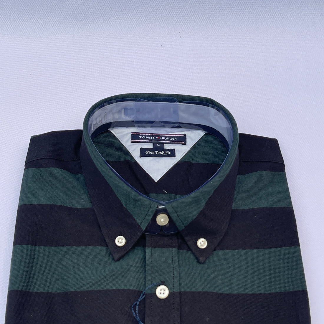 Men's Forest Green Wide Stripe Oxford Shirt