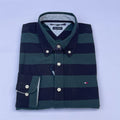 Men's Forest Green Wide Stripe Oxford Shirt