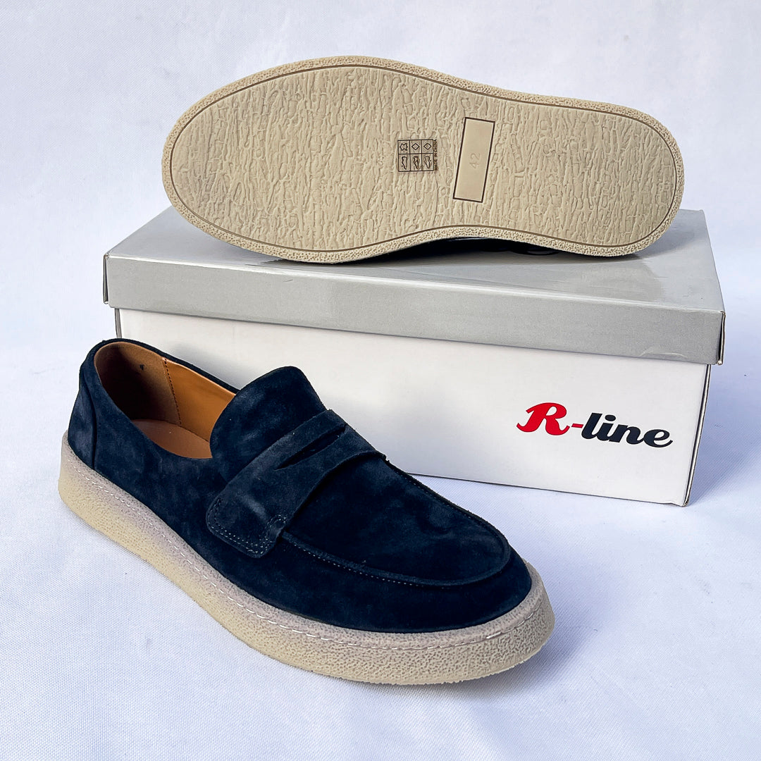 Harbour Suede Penny Loafer – Navy Blue