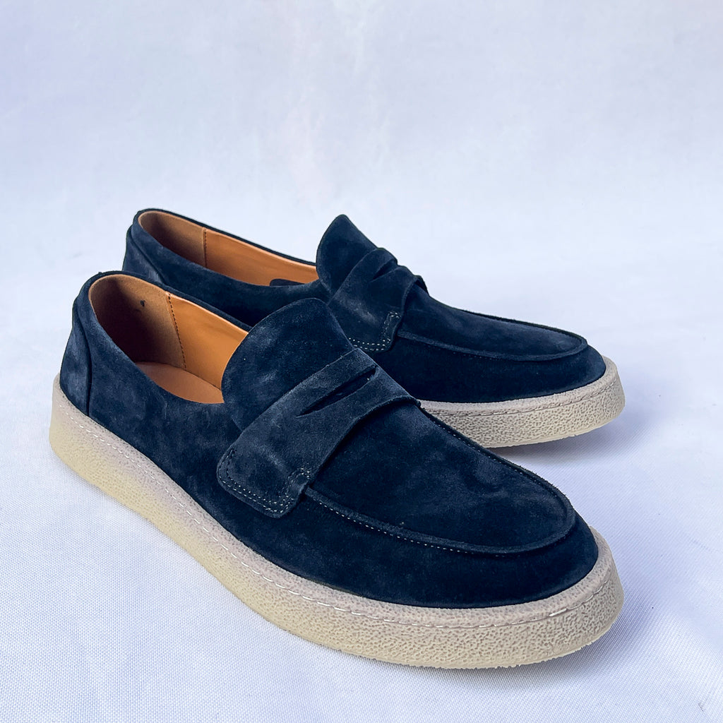 Harbour Suede Penny Loafer – Navy Blue