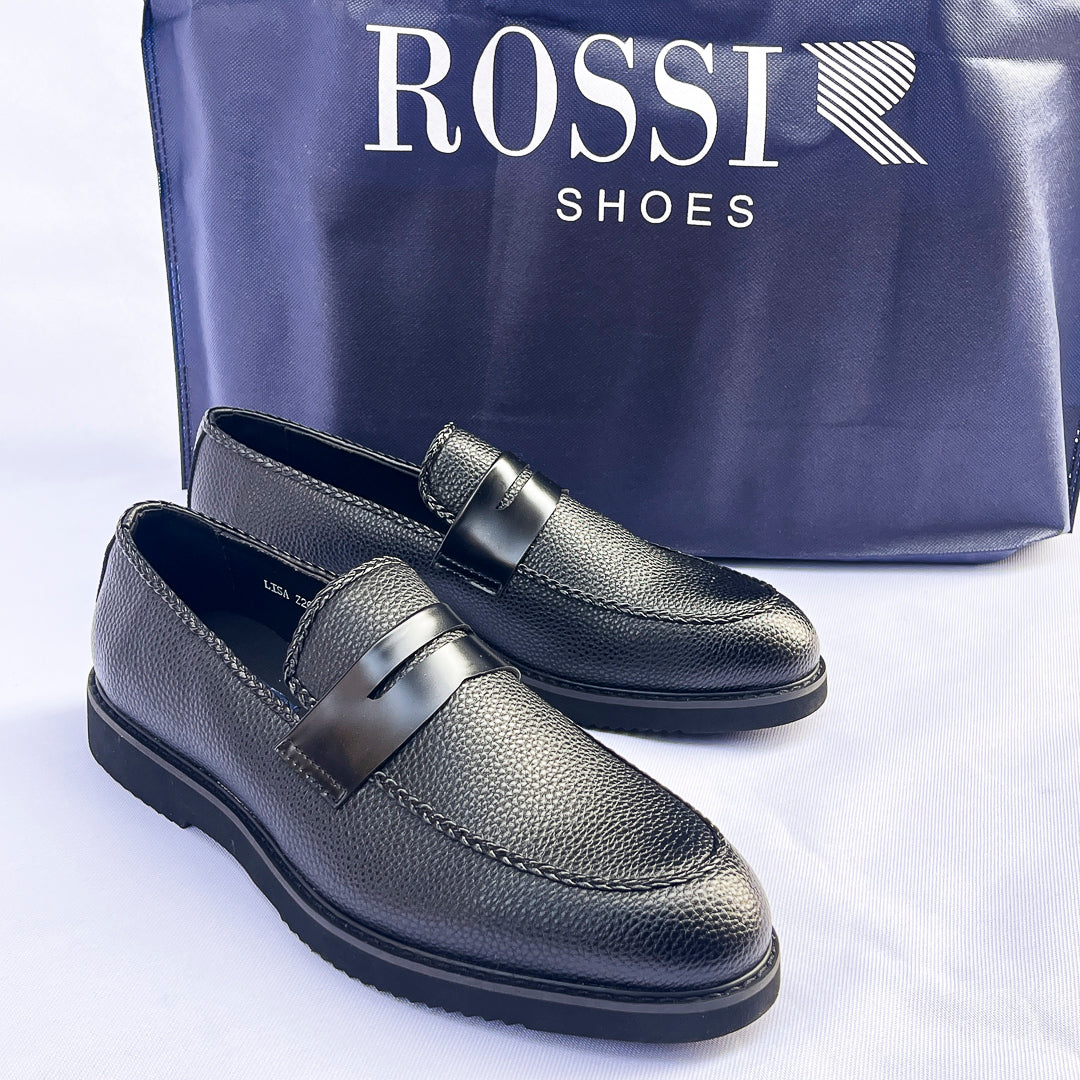 Palazzo Penny Leather Loafer – Black
