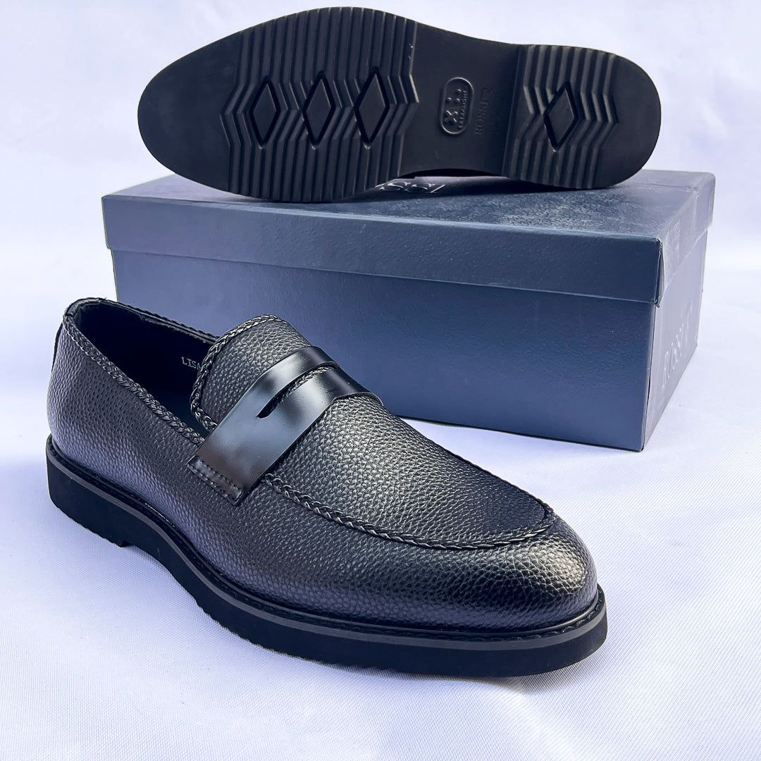 Palazzo Penny Leather Loafer – Black