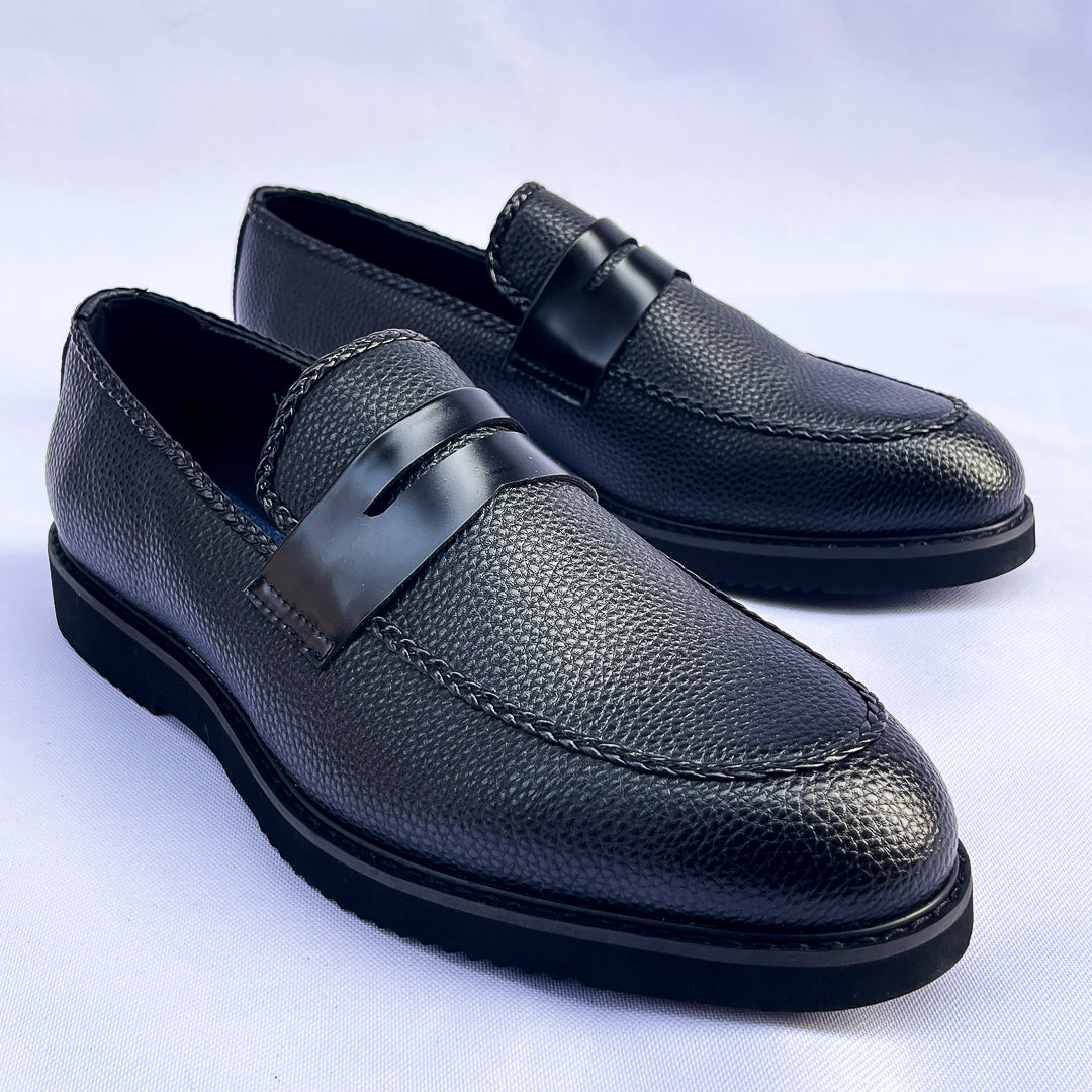 Palazzo Penny Leather Loafer – Black