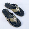 Palma Croc-Embossed Thong Sandal – Olive