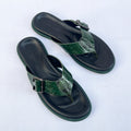 Palma Croc-Embossed Thong Sandal – Forest Green