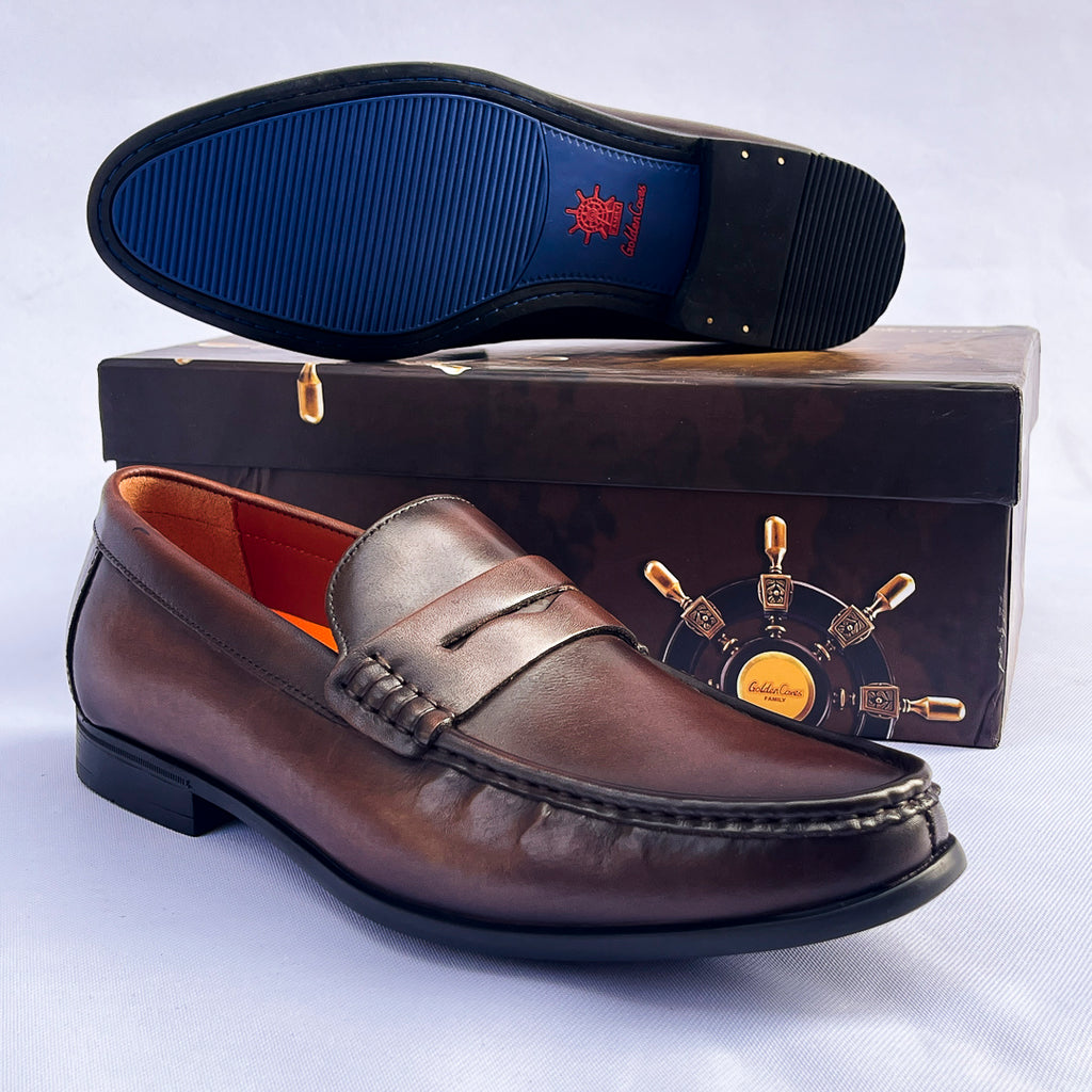 Admiral Leather Penny Loafer – Dark Brown