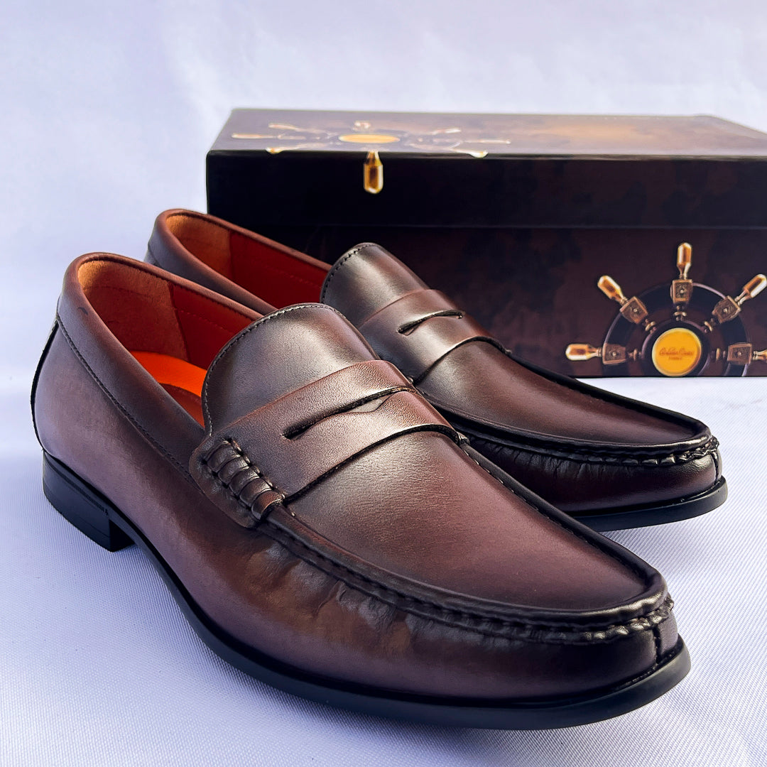Admiral Leather Penny Loafer – Dark Brown