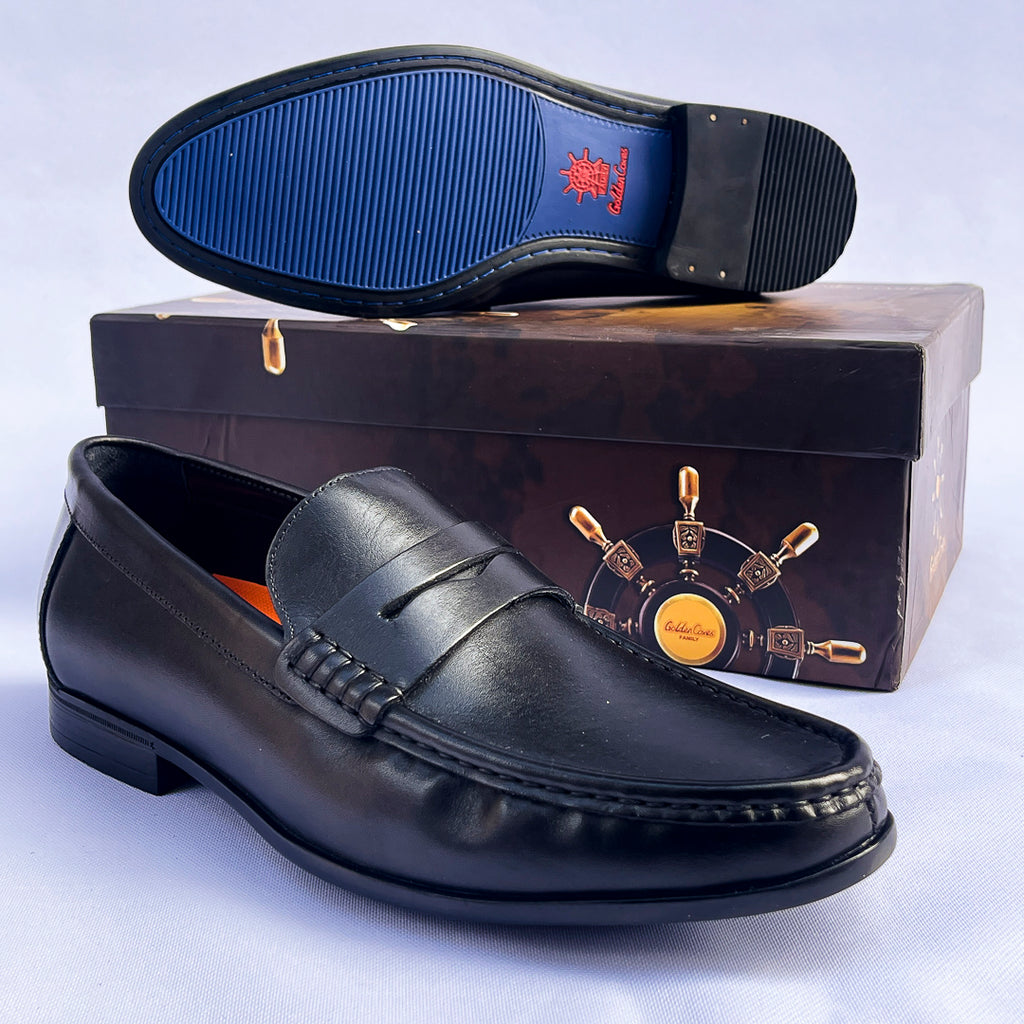 Admiral Leather Penny Loafer – Black