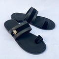 Nobile Toe-Loop Leather Slide – Black