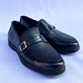 Emperor Croc-Texture Buckle Loafer – Black
