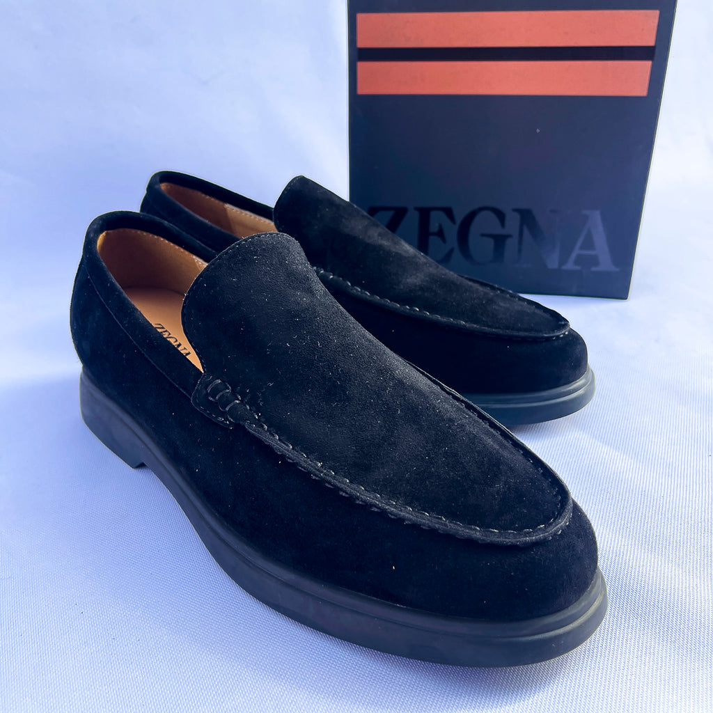 Capri Suede Slip-On Loafer – Black