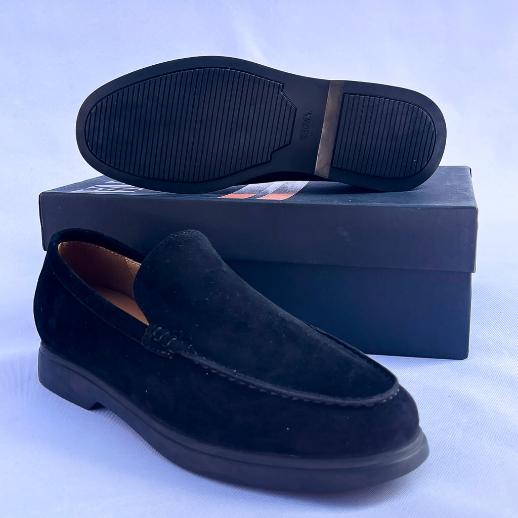 Capri Suede Slip-On Loafer – Black
