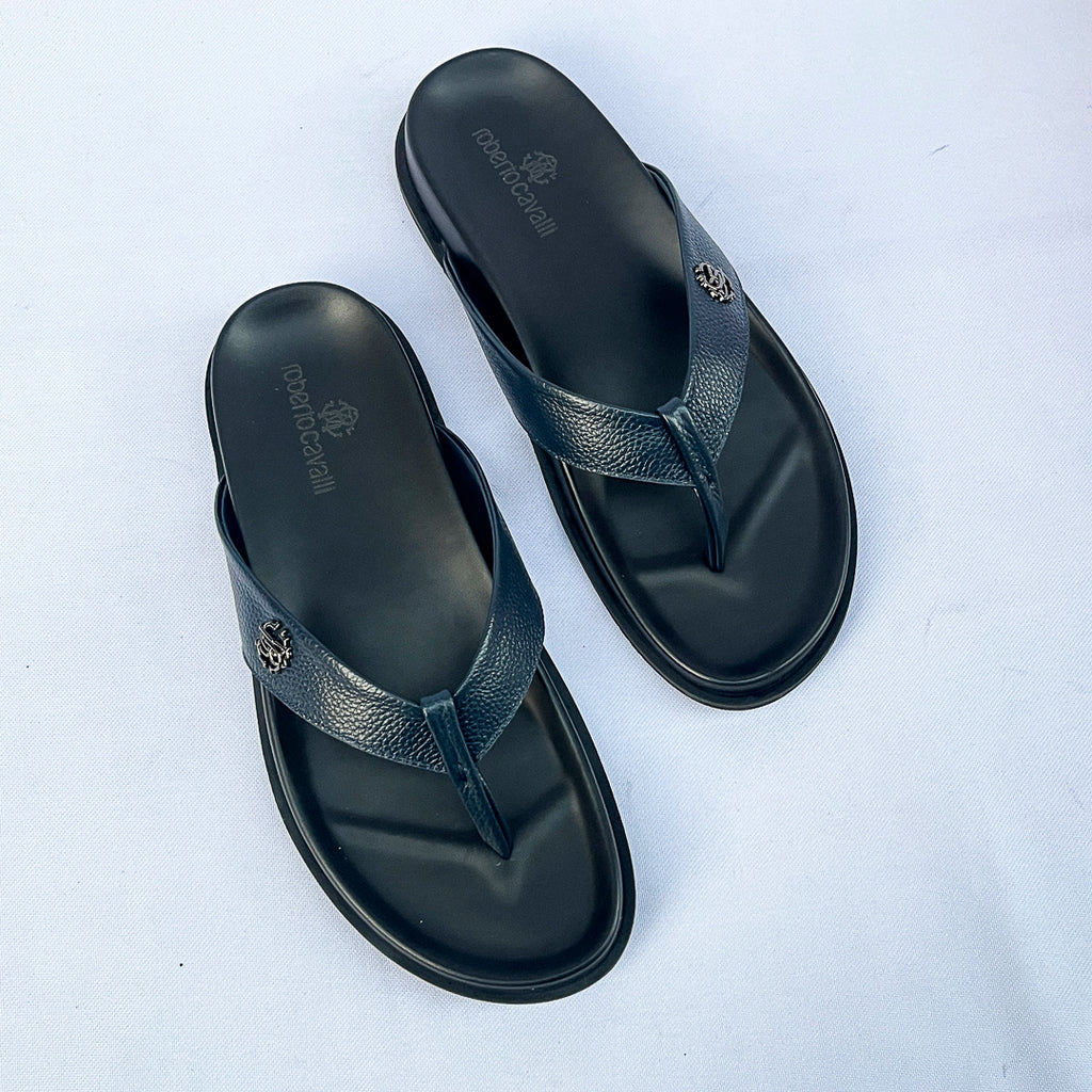 Regent Leather Thong Sandal – Navy Blue