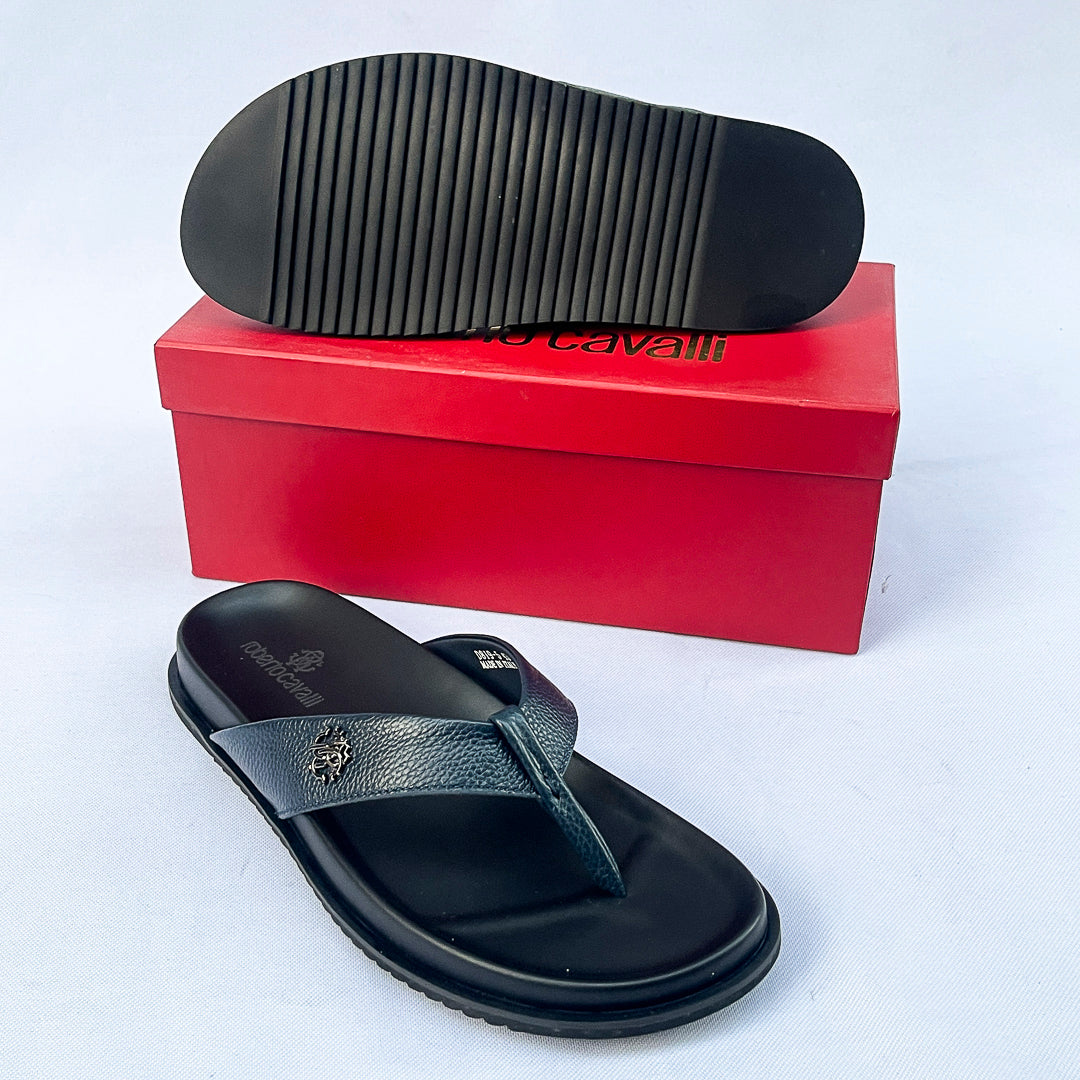Regent Leather Thong Sandal – Navy Blue