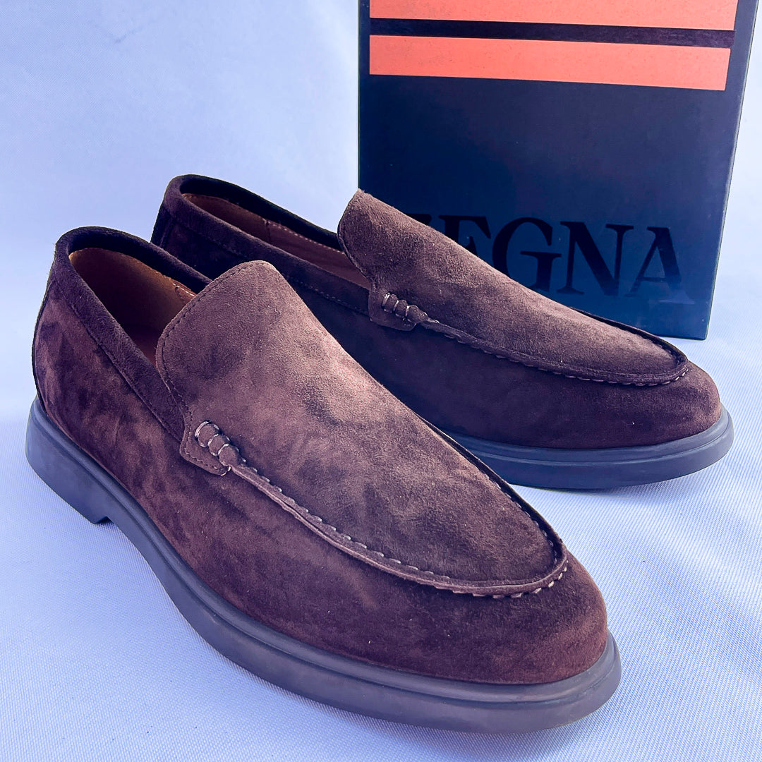 Capri Suede Slip-On Loafer – Dark Brown