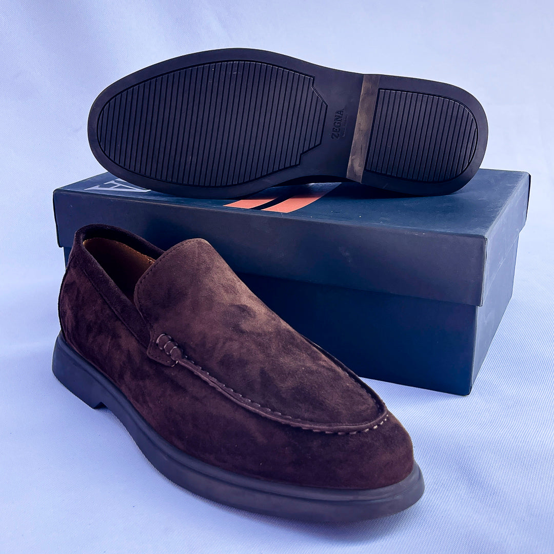 Capri Suede Slip-On Loafer – Dark Brown