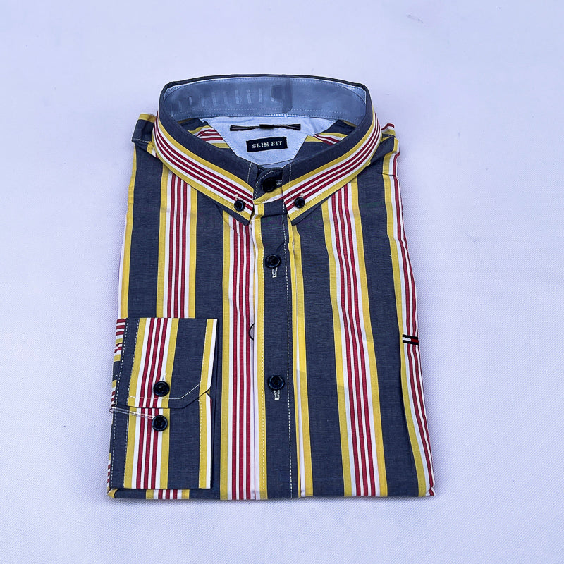 Men's Striped Shirt – Charcoal Multi