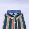 Men's Striped Shirt – Navy Orange