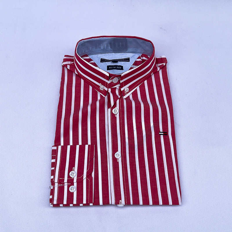 Men's Striped Shirt – Red White