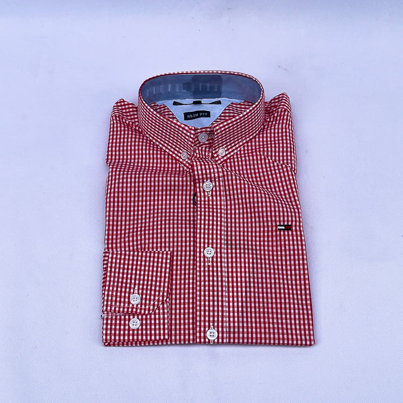 Men's Gingham Check Shirt – Red