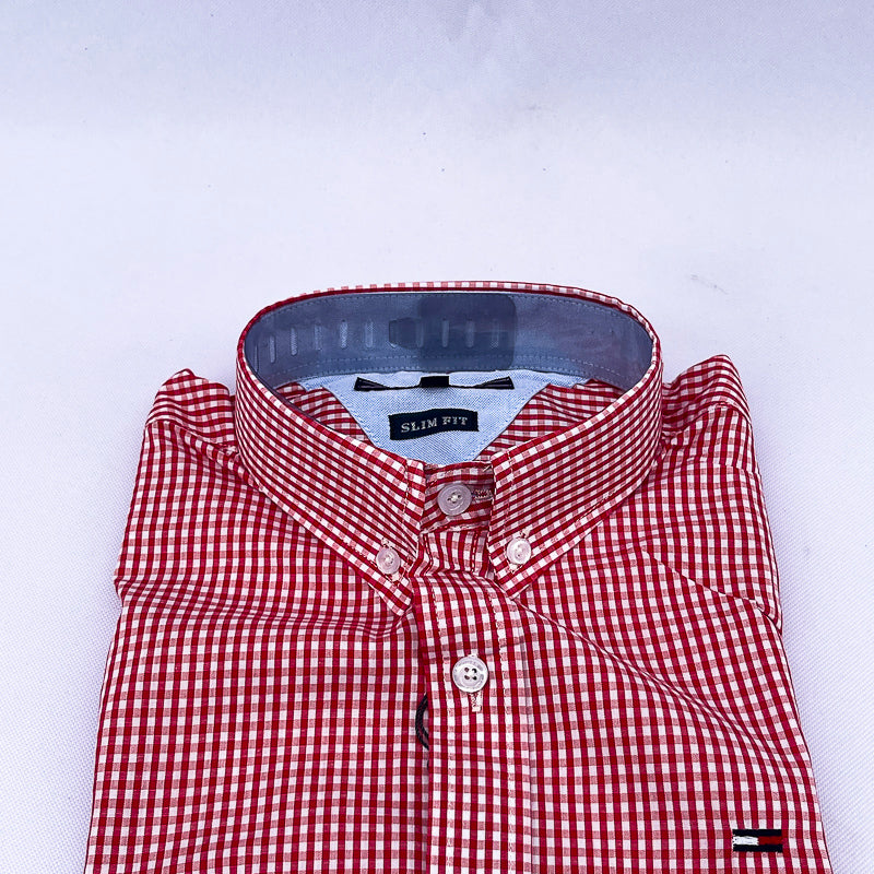 Men's Gingham Check Shirt – Red