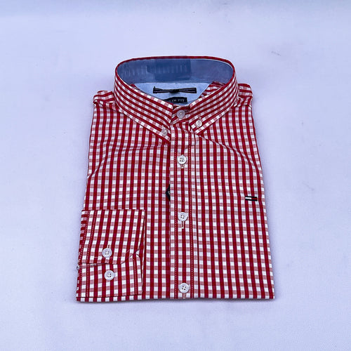 Men's Bold Check Shirt – Red White