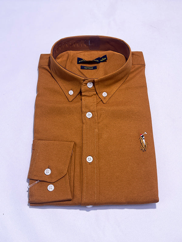 Men's Custom Fit Polo Shirt – Camel Tan