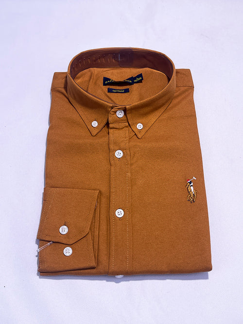 Men's Custom Fit Polo Shirt – Camel Tan