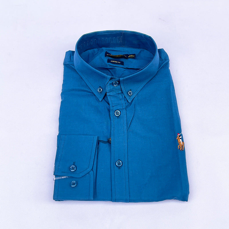 Men's Custom Fit Polo Shirt – Steel Blue