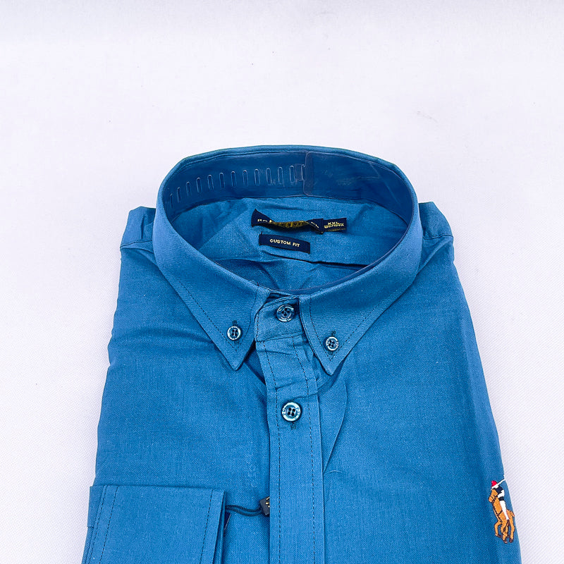 Men's Custom Fit Polo Shirt – Steel Blue