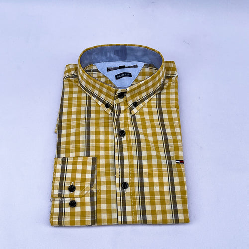 Men's Check Shirt – Mustard