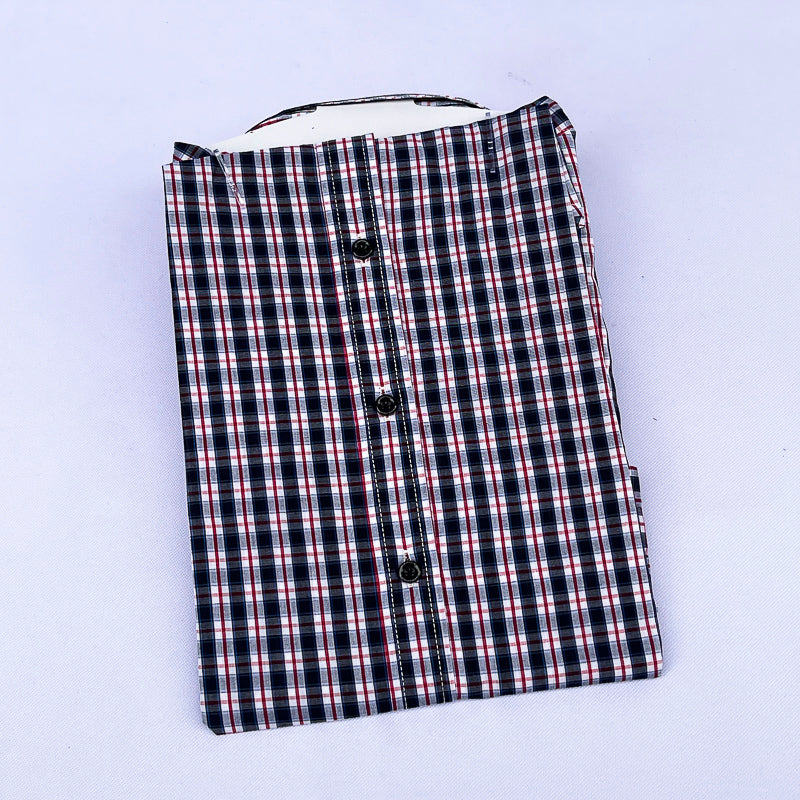 Men's Tartan Check Shirt – Black Red