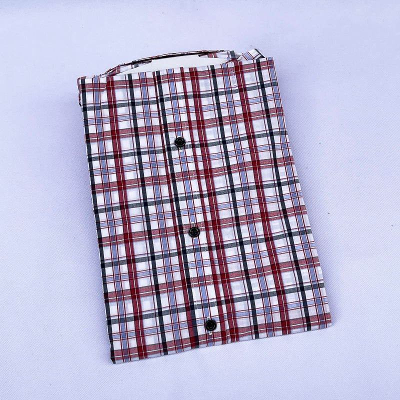 Men's Plaid Shirt – Red Blue