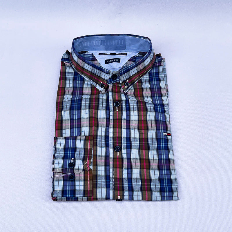 Men's Plaid Shirt – Navy Multi