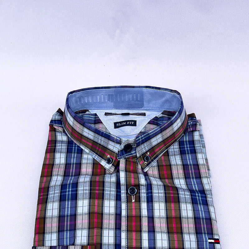 Men's Plaid Shirt – Navy Multi