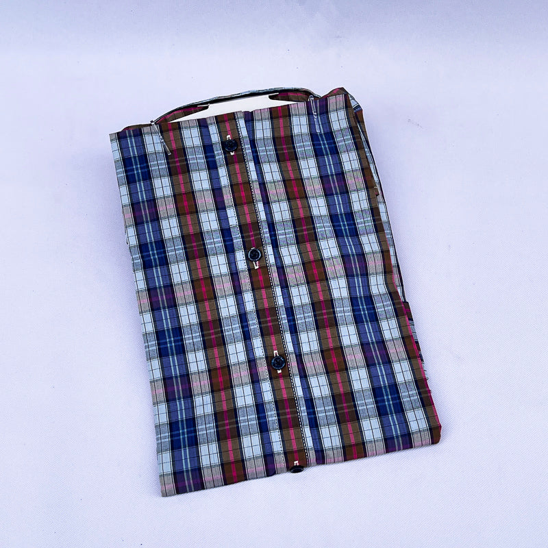 Men's Plaid Shirt – Navy Multi