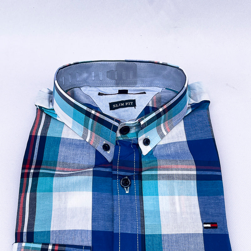 Men's Madras Check Shirt – Blue
