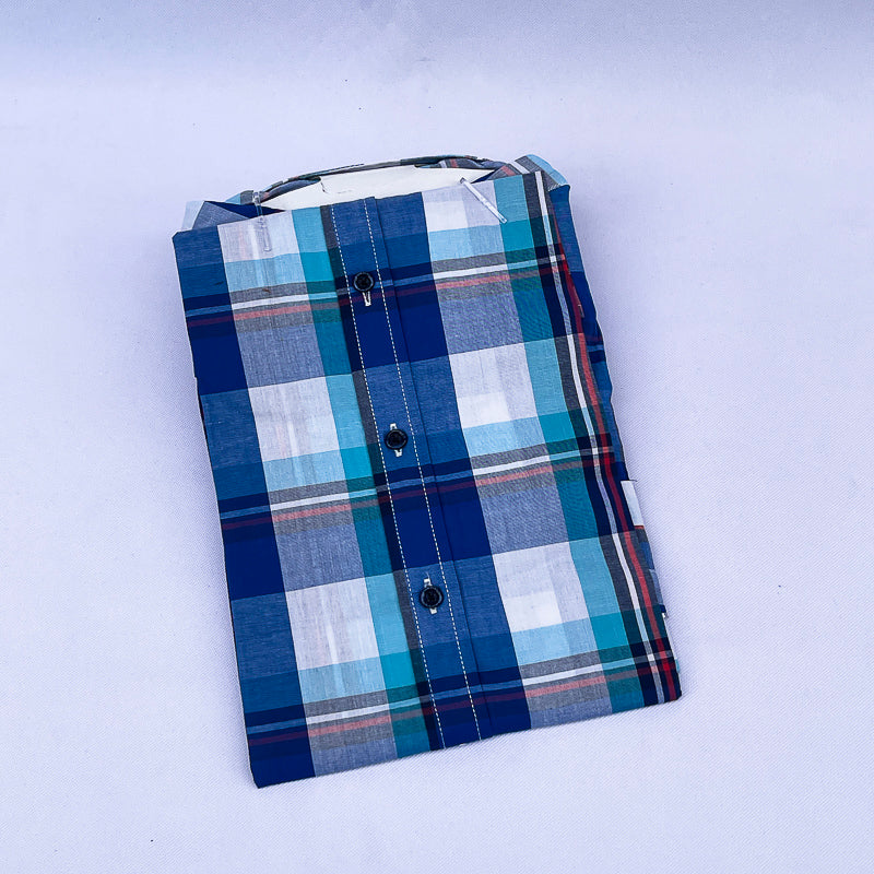 Men's Madras Check Shirt – Blue
