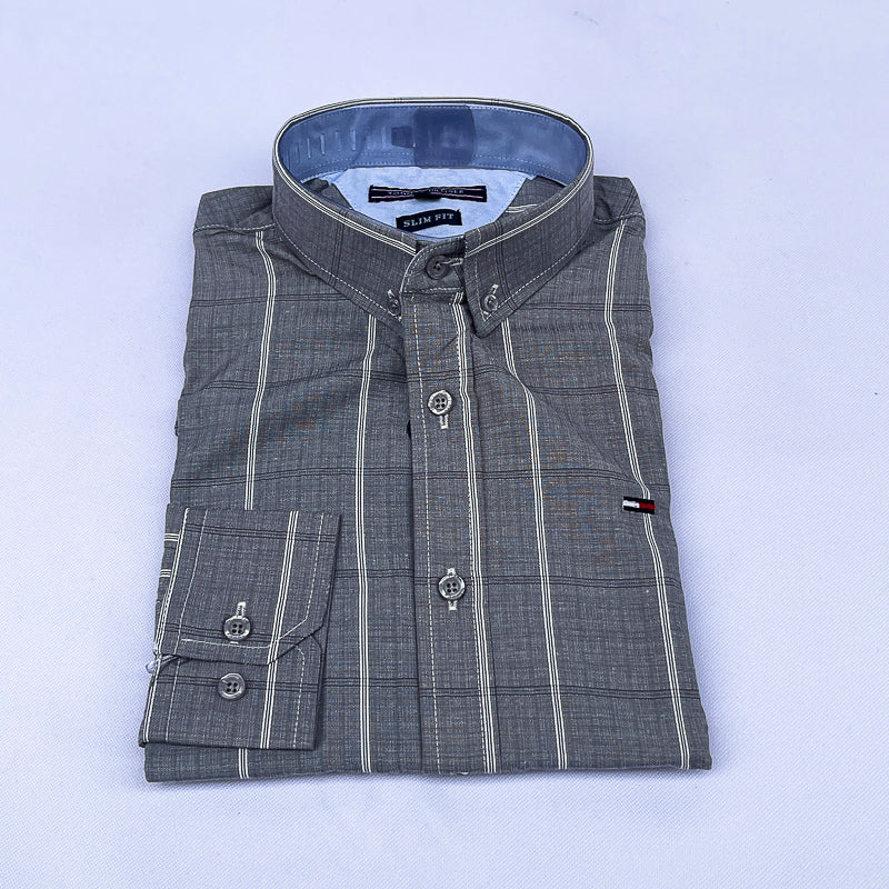 Men's Striped Shirt – Grey