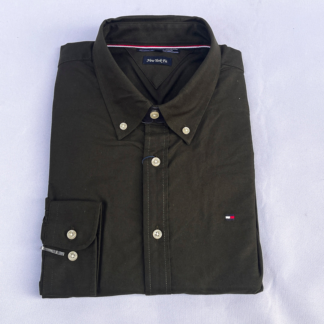 Plain Olive Green Long Sleeve Shirt