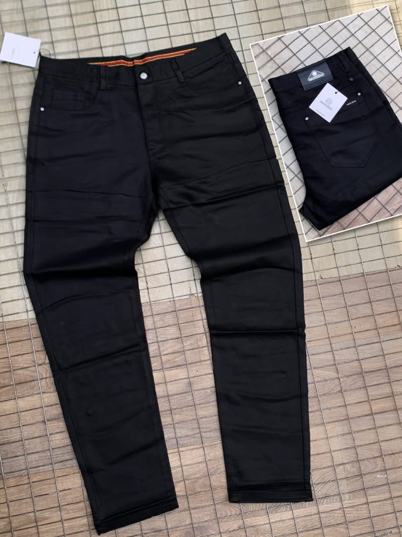 Mondo Black Men's Stretch Chino Trouser