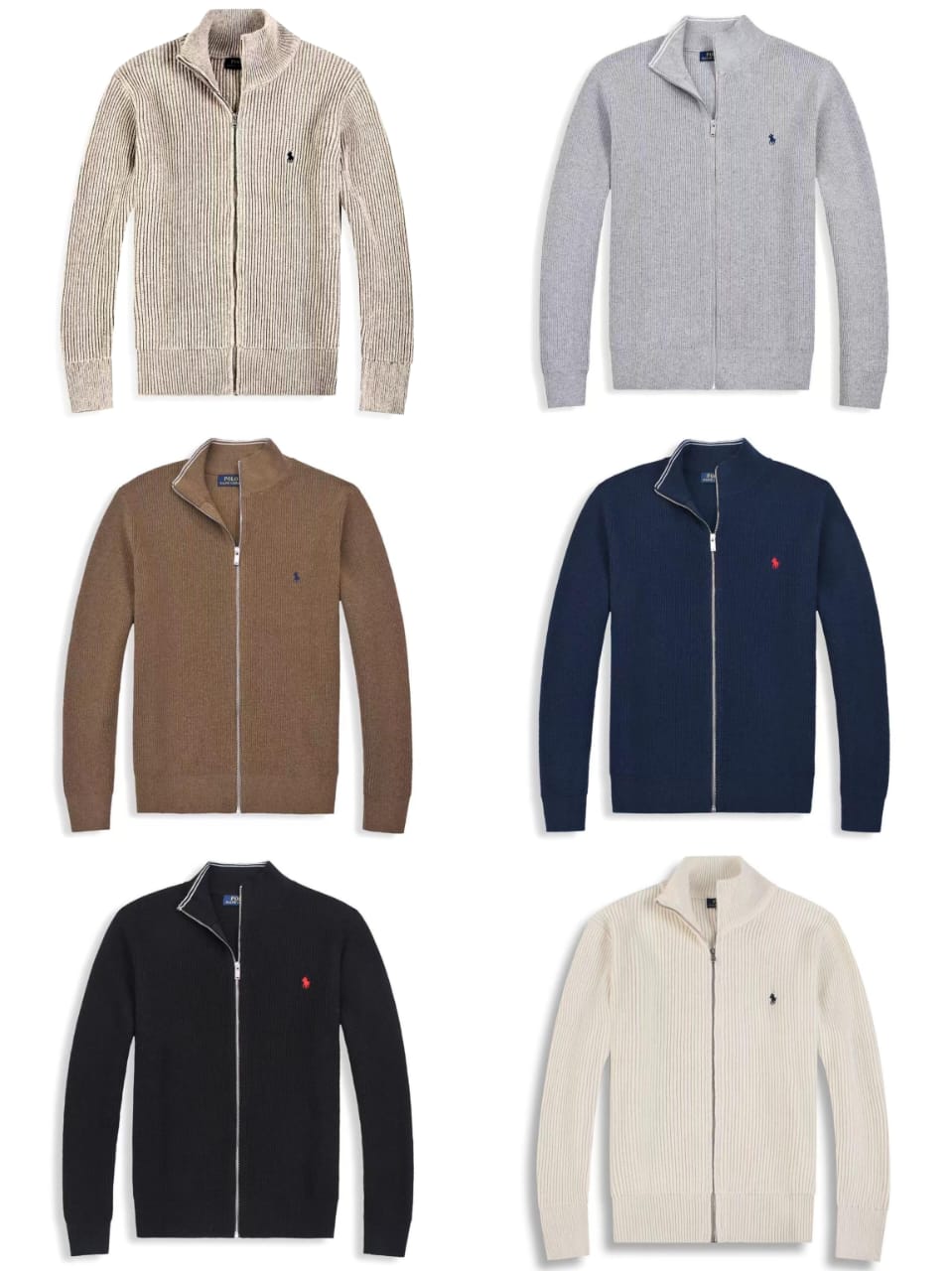 Men's Zip Cardigan Sweater – Brown