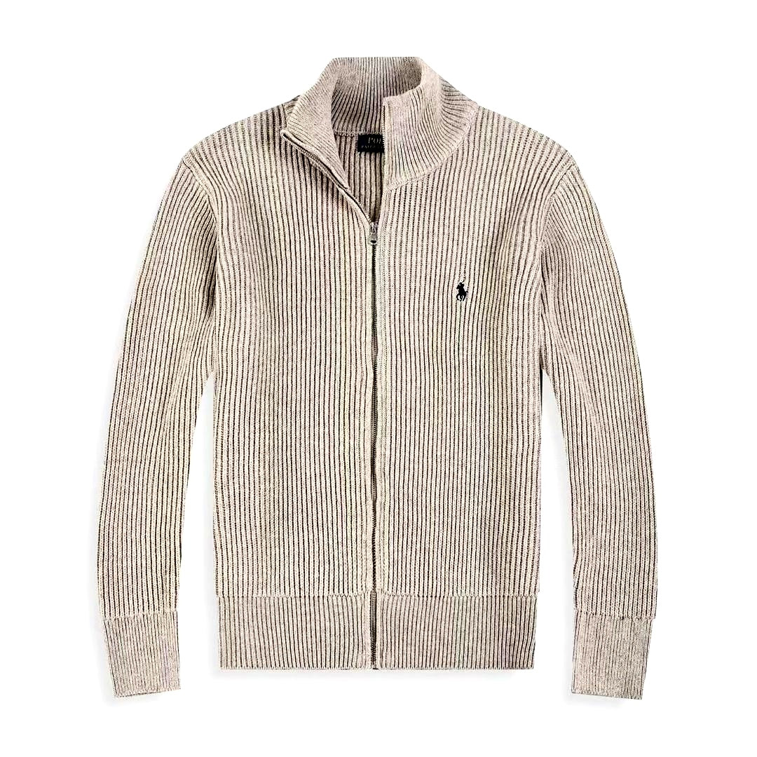 Men's Zip Cardigan Sweater – Oatmeal