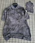 Men's Marble Pattern Polo - Black