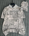 Men's Marble Pattern Polo - Beige