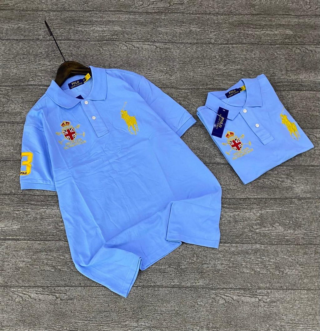 Men's Mercer Polo Crest Shirt – Sky Blue