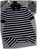 Men's Striped Polo Shirt – Black White