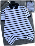 Men's Striped Polo Shirt – White